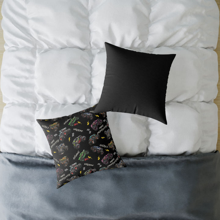 2X Monster Trucks patterned pillow